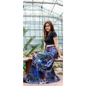 BOHO Ladies PRINT Maxi Swing Dress Women's Holiday Gypsy Casual Long Skirts US